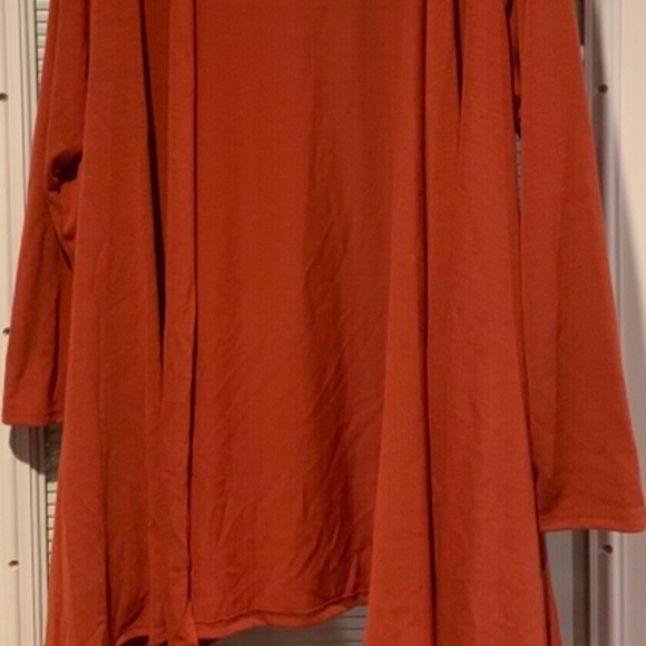 2 Attitudes By Renee Greenstein Women's Robe Cover-up Sz 1X + Scarf Deep Orange - Picture 2 of 12